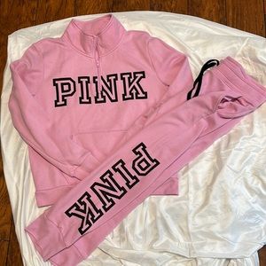 Pink, 2 piece pullover & joggers set, size large. EUC